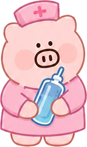 Pig character dressed as a nurse